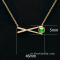 18k Gold Pure Colore Green Color ghiaccia pendente